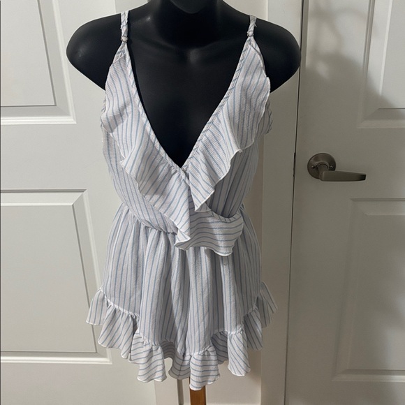 Urban Heritage Pants - 2/$15 Urban Heritage Pinstripe Frilly Romper